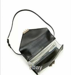 Michael Kors Sloan Clear Medium Double Flap Leather Satchel Bag