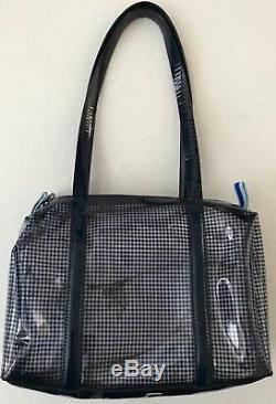 Miu Miu clear navy checked 10x8 NWOT plastic purse bag