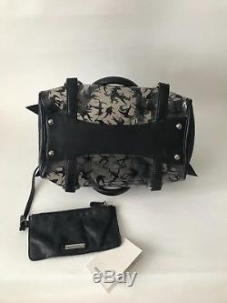 Miu Miu handbag with clear bird printed plastic sides, leather edged with bows