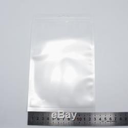 Multi-sizes Front Clear White Zipper Resealable 2.7mil Plastic Bags with Hanging