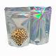 Mylar Stand Up Silver Clear Laser Bag Resealable For Zip Food Aluminum Pack Lock