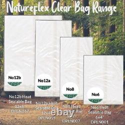 N8a NatureFlex Bio Plastic Heat Sealable Food Bags 8 x 3 -Made in UK from Sugar