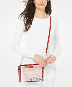 NEW Michael Kors Clear Logo Plastic Crossbody Bag, Red =EBAY SALE=