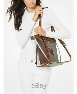 NEW Michael Kors Whitney Clear Plastic Tote Bag, Chestnut Brown =EBAY SALE=
