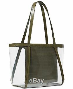 NEW Michael Kors Whitney Clear Plastic Tote Bag, Olive Green =EBAY SALE=