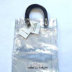 NWT Comme Des Garcons Japan Clear Vinyl Plastic Logo Large Tote Bag AUTHENTIC