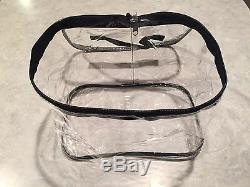 New Lot Of15 Large Clear Zippered Cosmetic Vinyl Plastic Make-up Bag Pouch Case