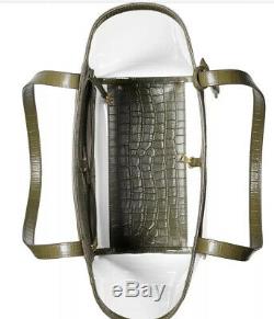 New Michael Kors Whitney shoulder bag clear inset olive gold tote X Lrge plastic