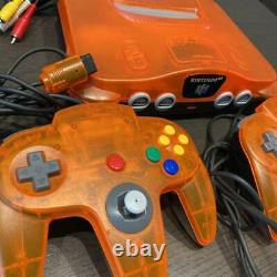 Nintendo 64 Daiei Hawks Clear Orange Japan COMPLETE with ALL PLASTIC BAGS K