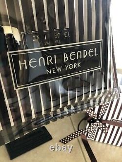 ONE MORE LEFT! NEW Henri Bendel Clear Sturdy Brown Stripe Tote Bag