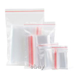 PE Zip-lock Bags Plastic Grip Self Seal Resealable Food Grade Clear Storage Bags