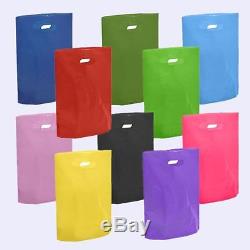 Plastic Carrier Bags Coloured Gift Shop Strong Patch Handle Bag Boutique Retail