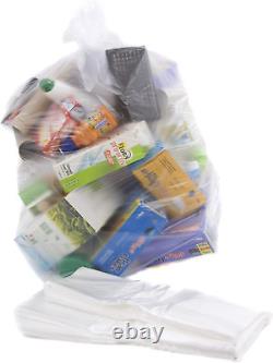 Pack of 100 Clear Plastic Recycling Bin Bags 90L Transparent Recycling Bags fo