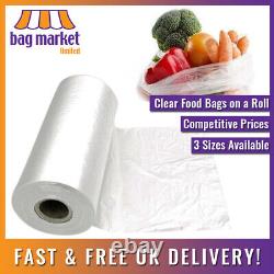 Plastic Food Bags On A Roll Clear HD Poly -Fruit, Veg, Meat, Butcher, Sandwich