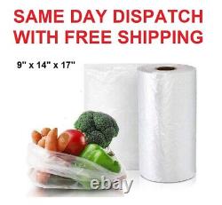 Plastic Food Bags on a Roll Reusable Food Freezing Bag for Fruits 9 x 14 x 17