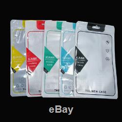 Plastic Front Clear Phone Case Zipper Bags Poly Accessaries Pouch With Hang Hole