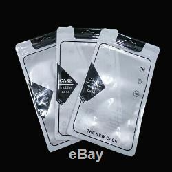 Plastic Front Clear Phone Case Zipper Bags Poly Accessaries Pouch With Hang Hole