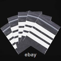 Plastic Grip Seal Clear Poly Bags Resealable Zip Lock Write On Baggies