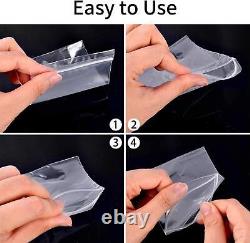 Plastic Grip Seal Clear Poly Zip Bags Resealable Lock Reusable Storage 5 x 7.5