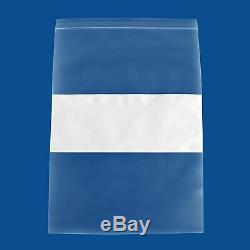 Plastic Reclosable Bag White Writing Block Large Bags 13 x 18 4 Mil 1000 Pcs