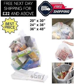 Plastic Refuse Sacks Clear Wheelie Bin Liner Rubble Bags for Builders Wastage