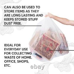 Plastic Refuse Sacks Clear Wheelie Bin Liner Rubble Bags for Builders Wastage