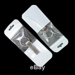 Plastic White Clear for Zip Bags Reclosable Lock Poly Jewelry Pouches Hang Hole