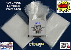 Poly Polythene Clear Plastic Food Use Bags 100 Gauge Storage Bags All Sizes