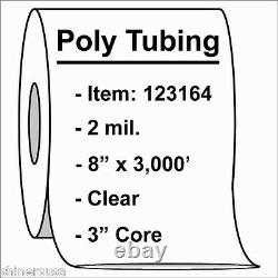 Poly Tubing Roll 8x3000' 2 mil Clear Heat Sealable Plastic Bag on Roll 123164