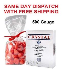 Polythene Food Bags Crystal Clear Storage Freezing Bags 500Gauge All Sizes