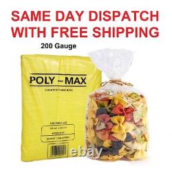 Polythene Food Bags Poly Max Clear Storage Freezing Bags 200Gauge All Sizes