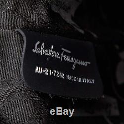Pre-Loved Ferragamo Black Vinyl Plastic Clear Tote Bag Italy