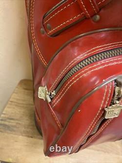 Rare Wilson Golf Cart Tour Bag Red Faux Lather/ USA, very Clean