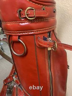 Rare Wilson Golf Cart Tour Bag Red Faux Lather/ USA, very Clean