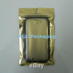 Reclosable Clear Gold Zip Lock Plastic Retail Packaging Bags Pouches Hang Hole