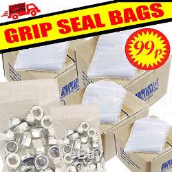 Resealable Gripseal Grip Seal Bags Poly Polythene Plastic Plain Clear 20 Sizes
