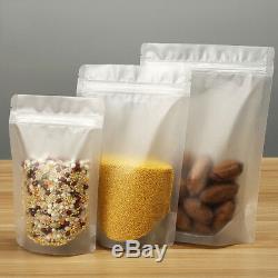 Resealable Matte Clear Stand Up Zip Lock Pouches Plastic Bags Food Storage