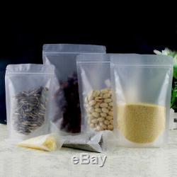 Resealable Stand Up Zip Lock Bags Matte Clear Pouches Food Grade Storage Package