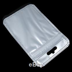 Resealable White Clear Ziplock Plastic Bag Retail Packaging Pouch With Hang Hole