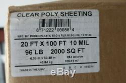 Rodeo Plastic Bag & Film 20ftx100ft 10mil 2000sqft Clear Poly Sheeting