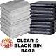 Rubbish Bags Black + Clear Refuse Sacks Heavy Duty Bin Liner 140g/160g/200g