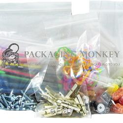 STRONG GRIP SEAL CLEAR POLY PLASTIC RESEALABLE BAGS ALL SIZES / QTY's