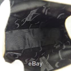 Salvatore Ferragamo Vara Hand Bag AU217245 Black Clear Plastic Canvas JT09046