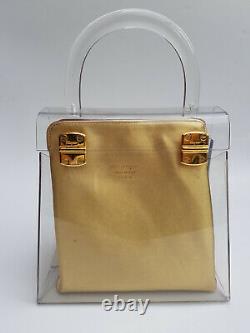 Salvatore Ferragamo Vintage Transparent and Gold Gancini Bag