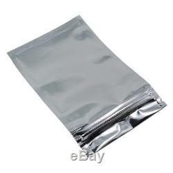 Silver Aluminum Mylar Foil Zip Lock Bags Plastic Retail Package Pouch Food Grade