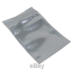 Silver Aluminum Mylar Foil Zip Lock Bags Plastic Retail Package Pouch Food Grade