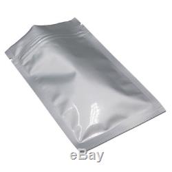 Silver Pure Aluminum Foil Pouches Plastic Ziplock Bags Food Grade Zip Packaging