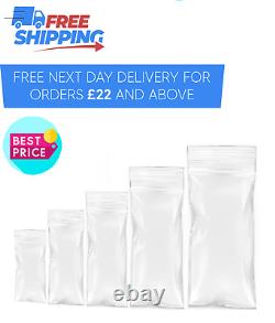 Small Clear Grip Self Press Seal Resealable Poly Polythene Zip Lock Plastic Bags