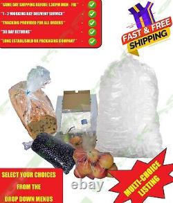 Small & Large Clear Food Safe Plastic Bags 100/200 Gauge Polythene All Sizes