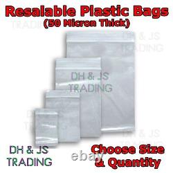 Small & Large Sealer Bags Resealable Grip Polythene Zip Lock Plastic Bags Seal